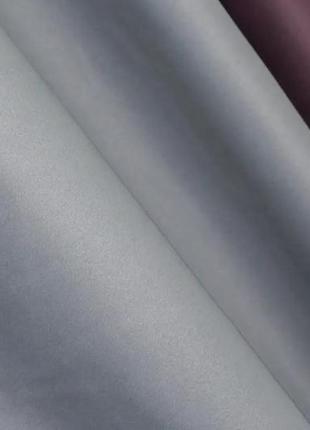 Комплект готових штор (2 шт. 1,5х2,7м) з тканини блекаут-софт. колір марсала з графітовим5 фото