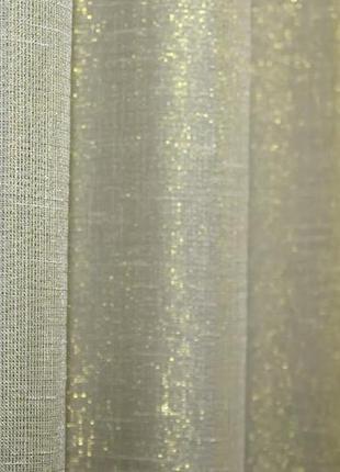 Тюль батист з люрексовою ниткою. колір золотистий5 фото