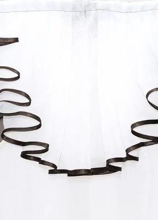 Комплект штор на кухню (200х170см) тюль і ламбрекен. колір бузковий з молочним