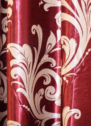 Комплект готовых штор блекаут, "лилия". цвет бордовый 062ш (а )2 фото