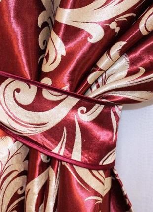 Комплект готовых штор блекаут, "лилия". цвет бордовый 062ш (а )5 фото