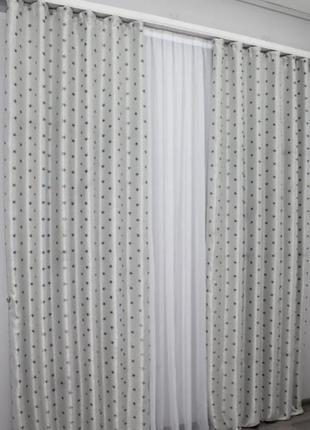 Двостороння шторна тканина блекаут-софт. колір сірий2 фото