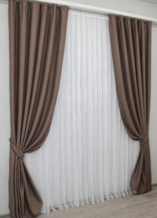 Комплект (2шт. 1,5х2,7м) штор із тканини блекаут, колекція "bruno xo". колір пудровий5 фото