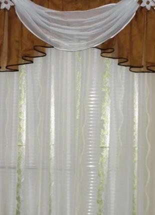 Ламбрекен на карниз 2,5 м темно-коричневого цвета "даринка"