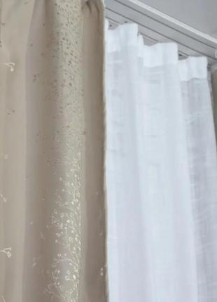 Шторна тканина блекаут, колекція "сакура". колір карамельний2 фото