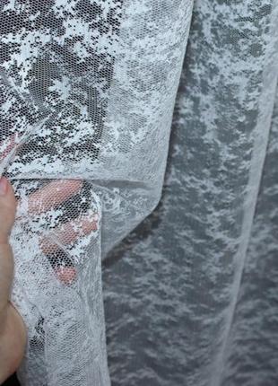 Тюль жаккард, колекція "мармур al-1", колір білий