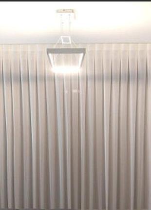 Тюль льон, зборка один до трьох. колір білий