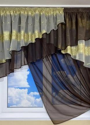 Кухонні штори мілана. колір шоколад
