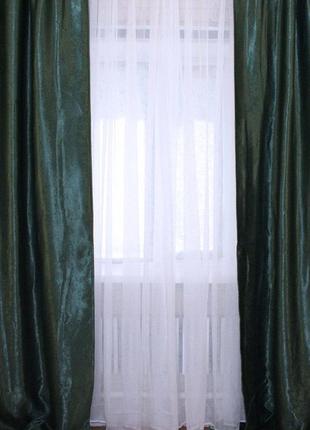Комплект готових штор з тканини блекаут -софт "люкс". колір зелений3 фото