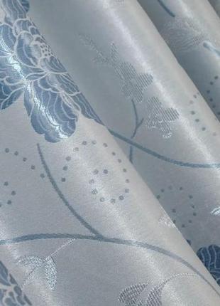 Готовий комплект штор (2шт. 1,5х2,7м) з тканини блекаут. колір блакитний3 фото