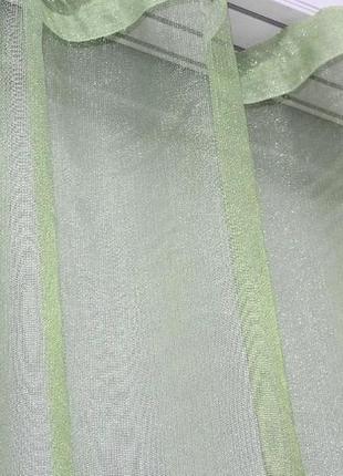 Тюль батист з люрексовою ниткою. колір салатовий4 фото