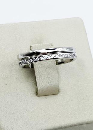 Каблучка срібна з кубічним цирконієм "доріжка" 18 3,05 г