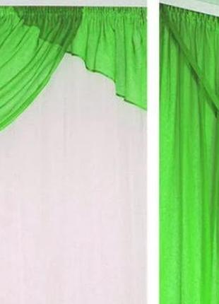 Штори для кухні "скіф", колір салатовий