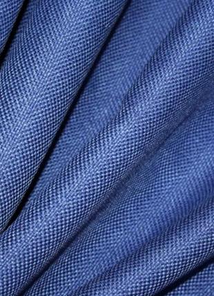 Тканина для штор льон-блекаут, колекція "льон мешковина". колір синій