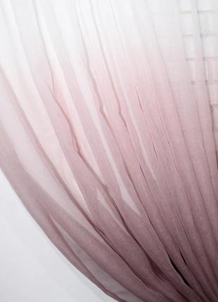 Комплект штор из батиста "омбре" цвет марсала с белым7 фото