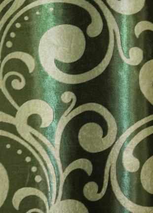 Штори (2шт. 1.5х2.7м) з тканини блекаут-софт. колір зелений з оливковим9 фото