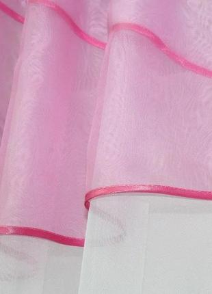 Комплект (290х170см.) шторка з тюллю і ламбрекеном. колір рожевий з білим6 фото