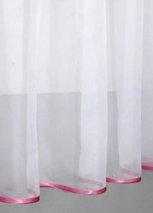 Комплект (290х170см.) шторка з тюллю і ламбрекеном. колір рожевий з білим2 фото