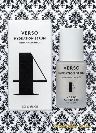 Зволожуюча сироватка для обличчя з ніацинамідом verso 4 hydration serum with niaciamide заспокійлива