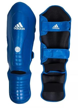 Защита голени и стопы с лицензией wako semi contact | синий | adidas wakob011 фото