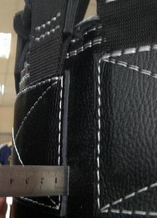 Мешок боксерский bs – цилиндрический кожаный, 150х35 cm на 6 пружинах l18 с вращающимся диском7 фото