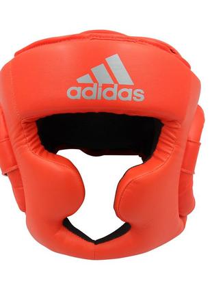 Шлем боксерский speed super pro training extra protect | ярко красный/серебро | adidas adisbhg041