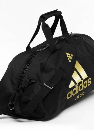 Сумка-рюкзак (2 в 1) із золотим логотипом judo  ⁇  чорний  ⁇  adidas adiacc052j2 фото