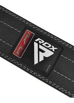 Пояс для важкої атлетики rdx leather black/white l3 фото