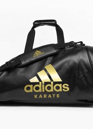 Сумка-рюкзак (2 в 1) с золотым логотипом karate | черная | adidas adiacc051k