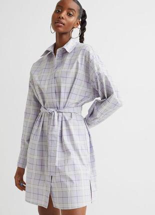 Натуральное платье-рубашка h&m 3
