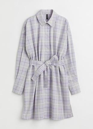 Натуральное платье-рубашка h&m 5