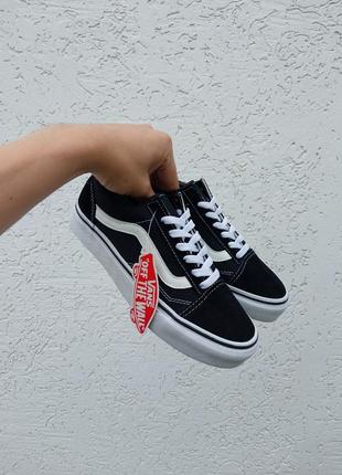 Замшеві, чорні кеди vans old skool classic black white