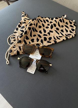 Очки на малое лицо леопард коричневые