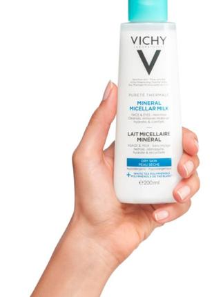 Vichy purete thermale mineral micellar milk мицеллярное молочко для сухой кожи лица и глаз