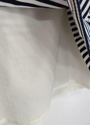 Фирменная оригинал юбка трапеция миди летняя крутая высокая посадка в полоску4 фото