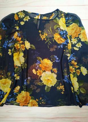Прозрачная блуза в цветочный принт3 фото