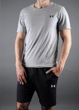 Распродажа! качественная футболка в стиле under armour андер армом с прорезиненным логотипом приталенная1 фото