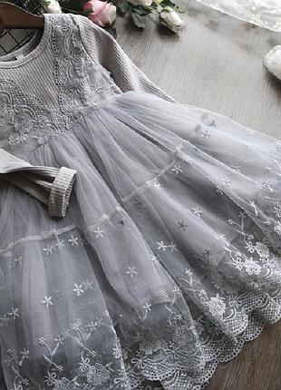 Платье нарядное кружевное пышное