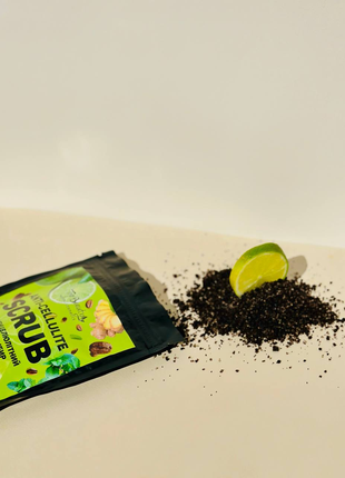 🍋 антицілюлітний набір  для тіла : скраб, маска доя обгортання та олія з охолоджуючим ефектом. 🍋4 фото