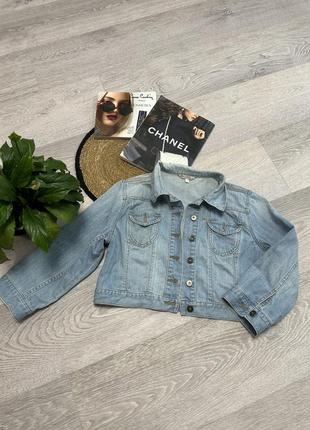 Укорочена джинсовка куртка дижинсова кроп хл