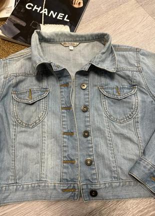 Укорочена джинсовка куртка дижинсова кроп хл3 фото