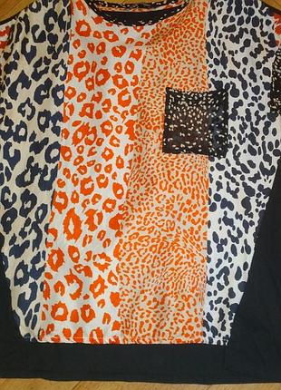 Топ,блуза,анималистичный принт,натуральный шелк