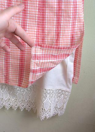 Жіноча лляна сукня міді з мереживом сарафан з натуральної тканини