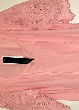 Коттонова блуза з прошвою 52-56р1 фото