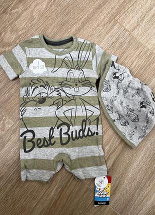 Ромпер+ панама george0-3 мес