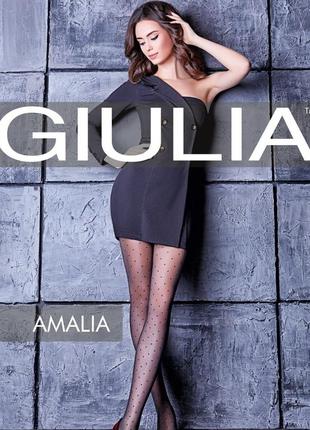 Колготки женские в горошек с имитацией сетки amalia 20 den (model 1)