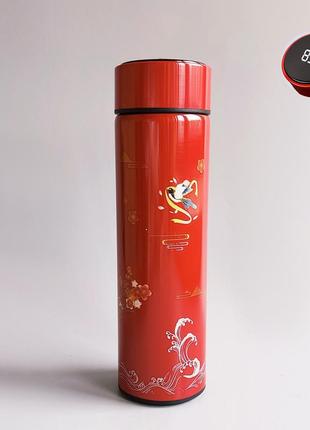 Термос із цифровим дисплеєм у китайському стилі червоний