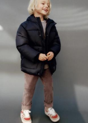 Пуховик детский zara, зимняя куртка для мальчика девочки, черная дутая куртка 98, 104, 110, демисезонная куртка3 фото