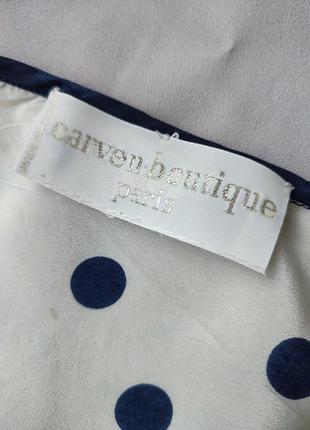 Шелковая блуза в горох топ carven boutique, paris оригинал, винтаж4 фото