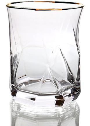 Набор стаканов 360мл с золотым ободком